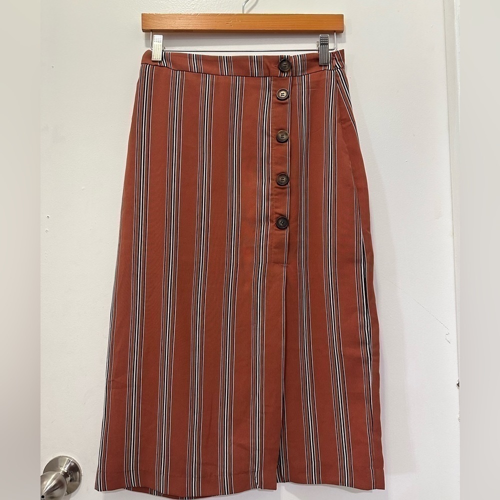 Lulu’s Stride Rust Orange Striped Button Front Pe… - image 5